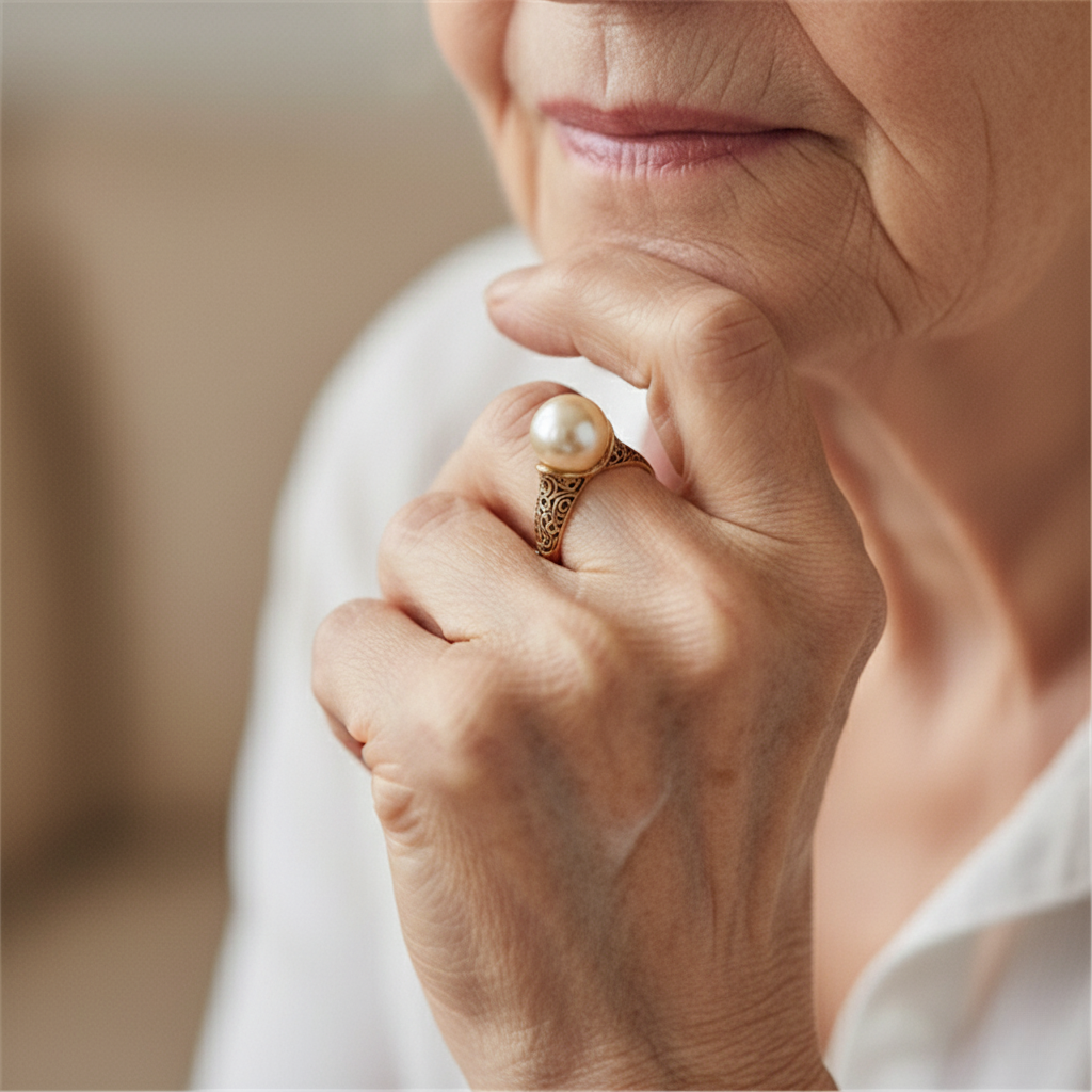 Vintage zlatni prsten s biserom