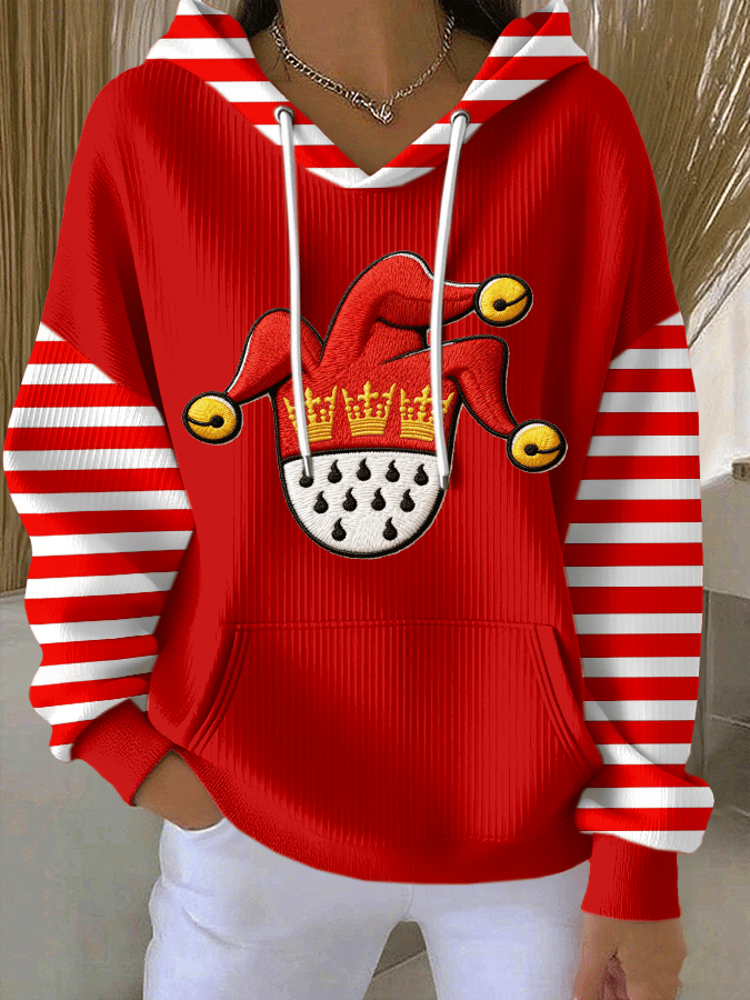 Lijepi hoodie s printom Kölner Karnevala za dame