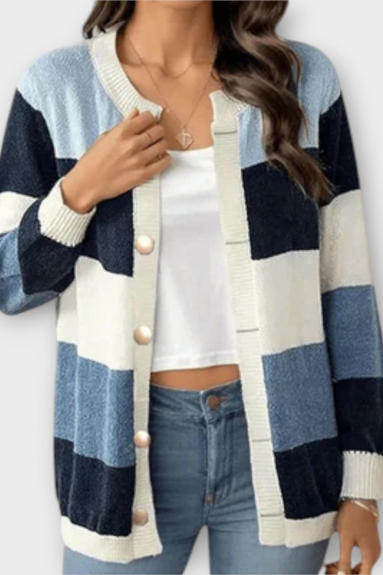 Amalie | Stribet Cardigan