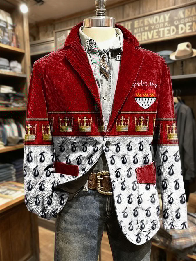 Lijep blazer za muškarce u retro Kölnskom karnevalskom uzorku