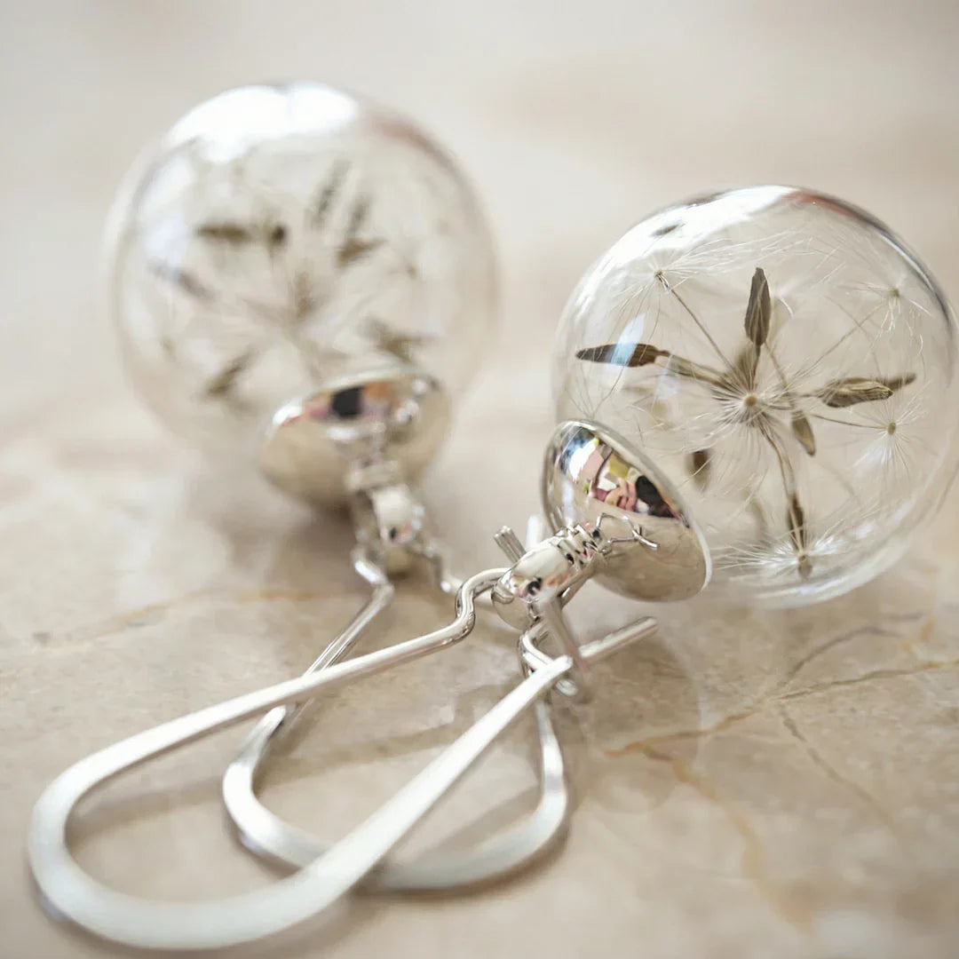 Srebrne naušnice s maslačkom