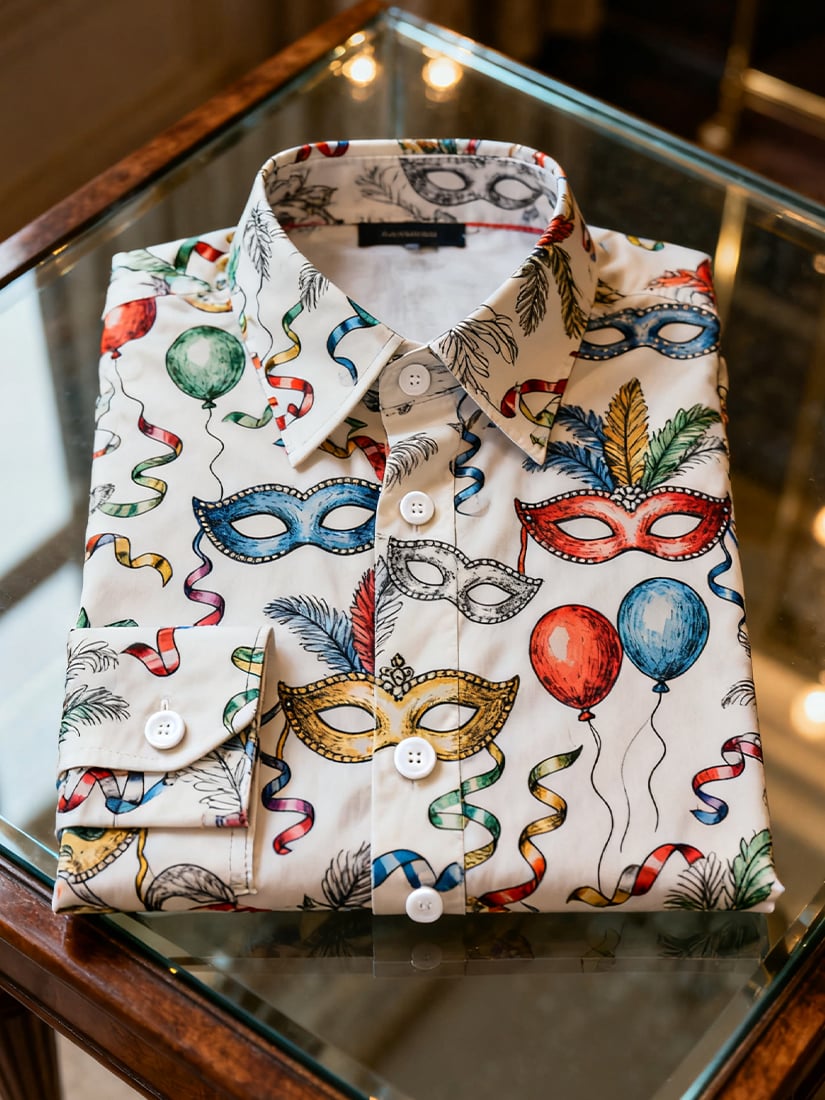 Muška košulja dugih rukava s karnevalskim uzorkom