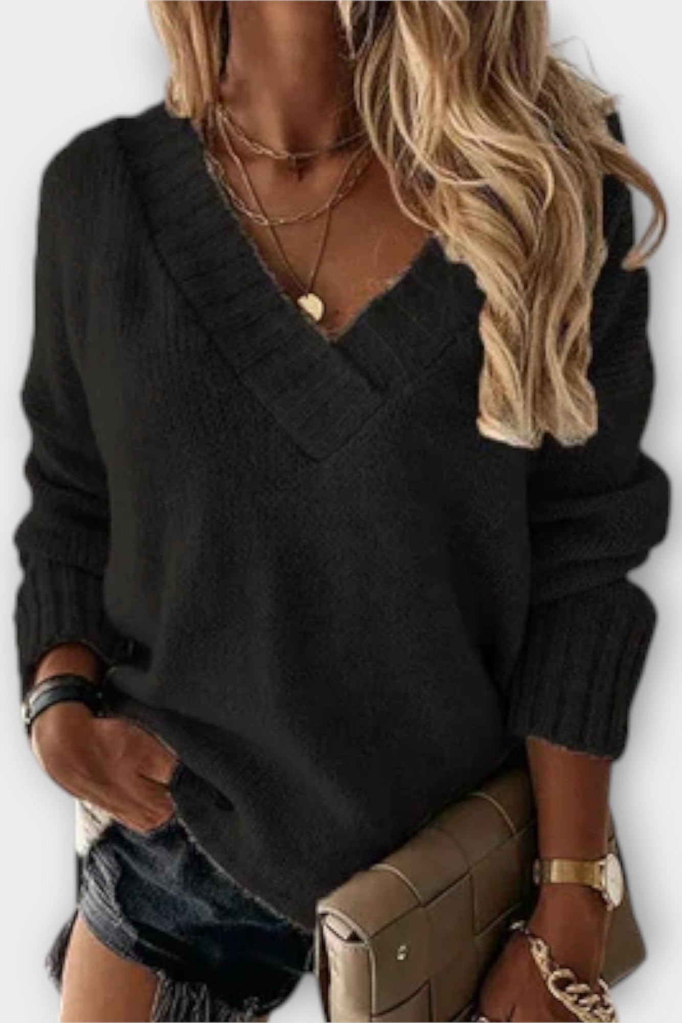 Anette | V-izrez Pulover