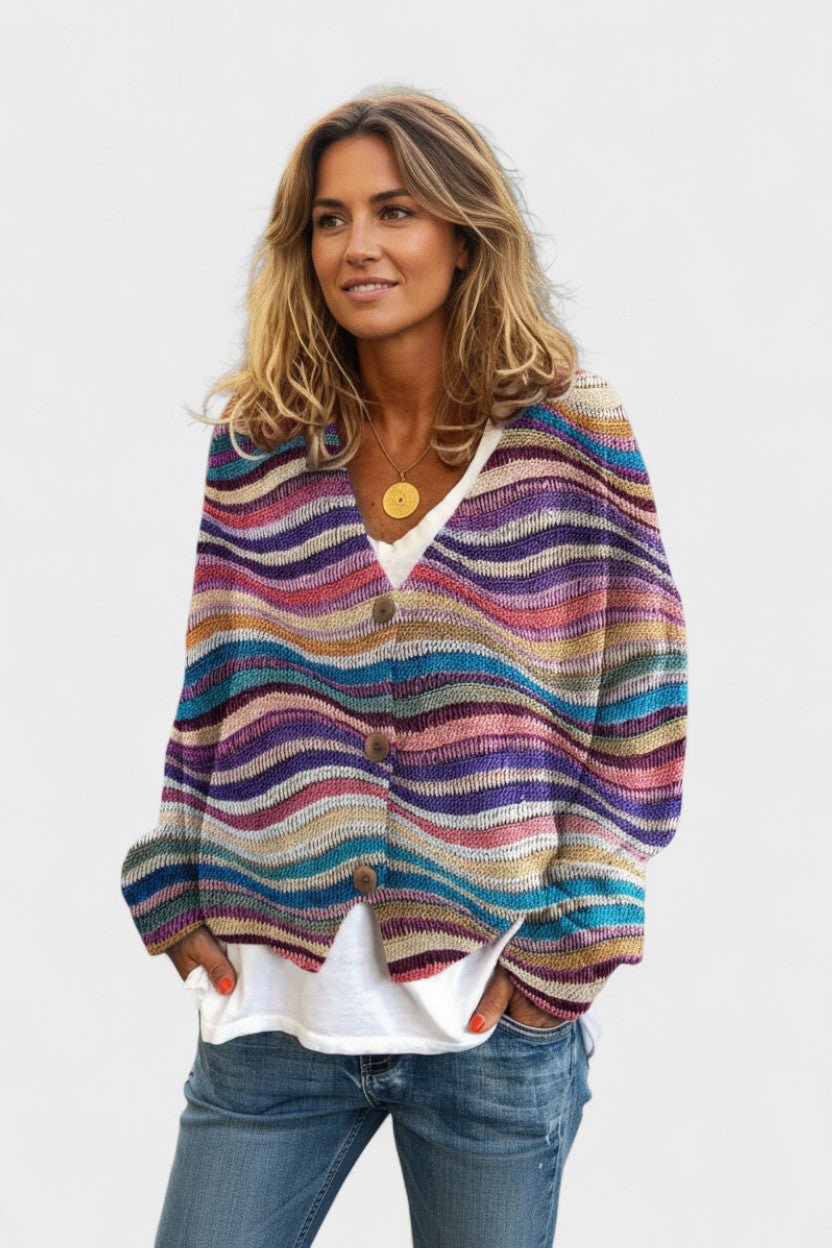 Fran™ | Živahni kardigan s gumbima