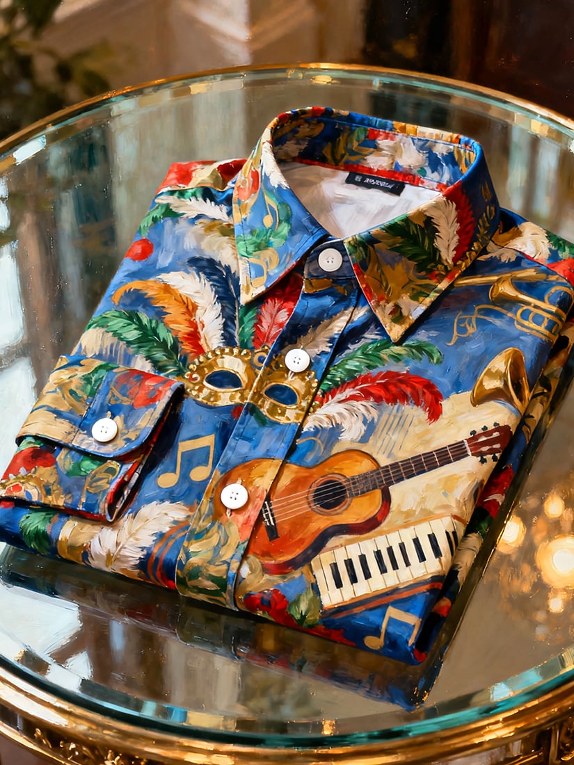 Muška košulja dugih rukava s karnevalskim uzorkom