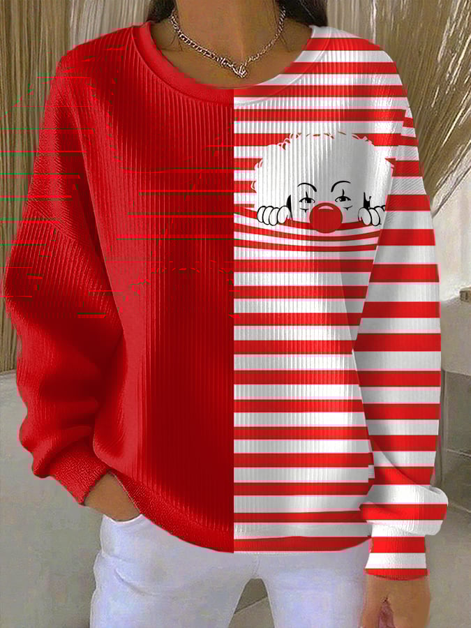 Ženska džemperica s uzorkom Kölna karnevala, okrugli izrez i dugi rukavi