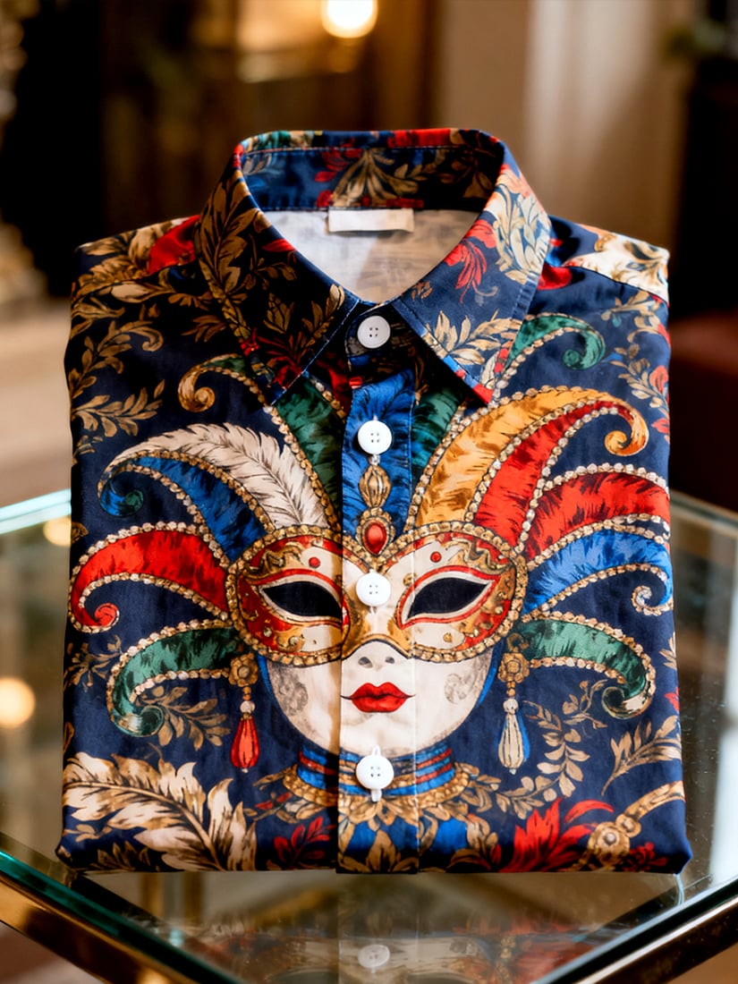 Muška košulja dugih rukava s karnevalskim uzorkom